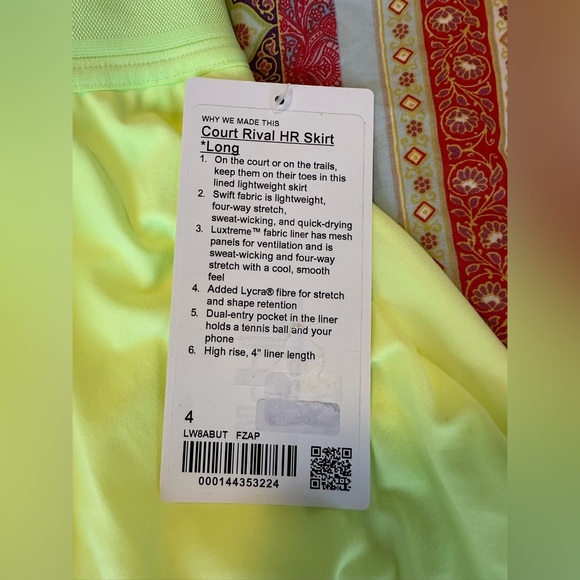 New Lululemon Court Rival Skirt Skort - Picture 4 of 5